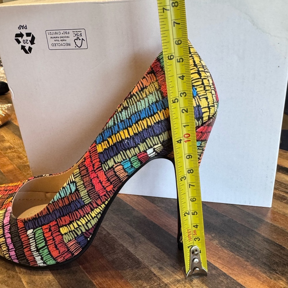 Multicolor Striped High Heel Pumps - Women - Picture 7 of 8